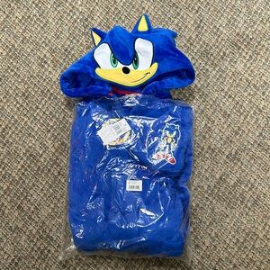 Sonic the Hedgehog plush hooded robe size 10/12 L